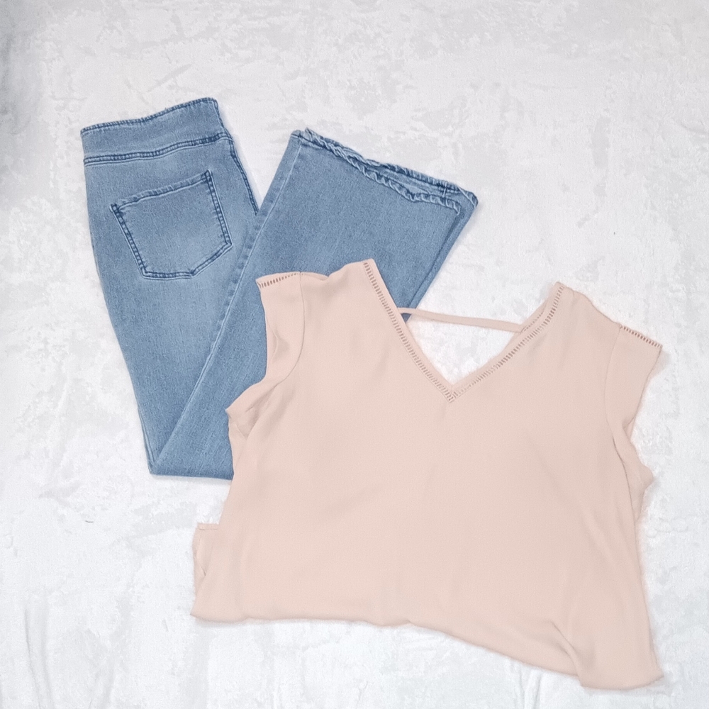 Jean flared pants